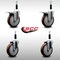 Service Caster 5'' SS Maroon Poly Swivel 7/8'' Expanding Stem Caster Set 2 Total Lock Brakes, 4PK SCC-SSEXTTL20S514-PPUB-MRN-2-S-2-78 - alternate 3